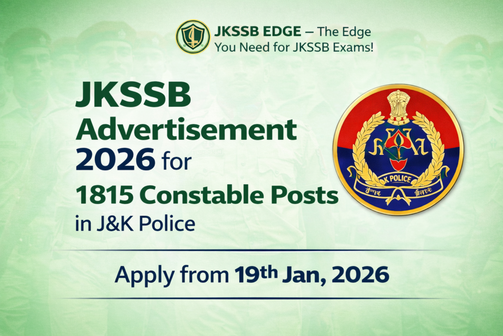 JKSSB Constable Recruitment 2026
