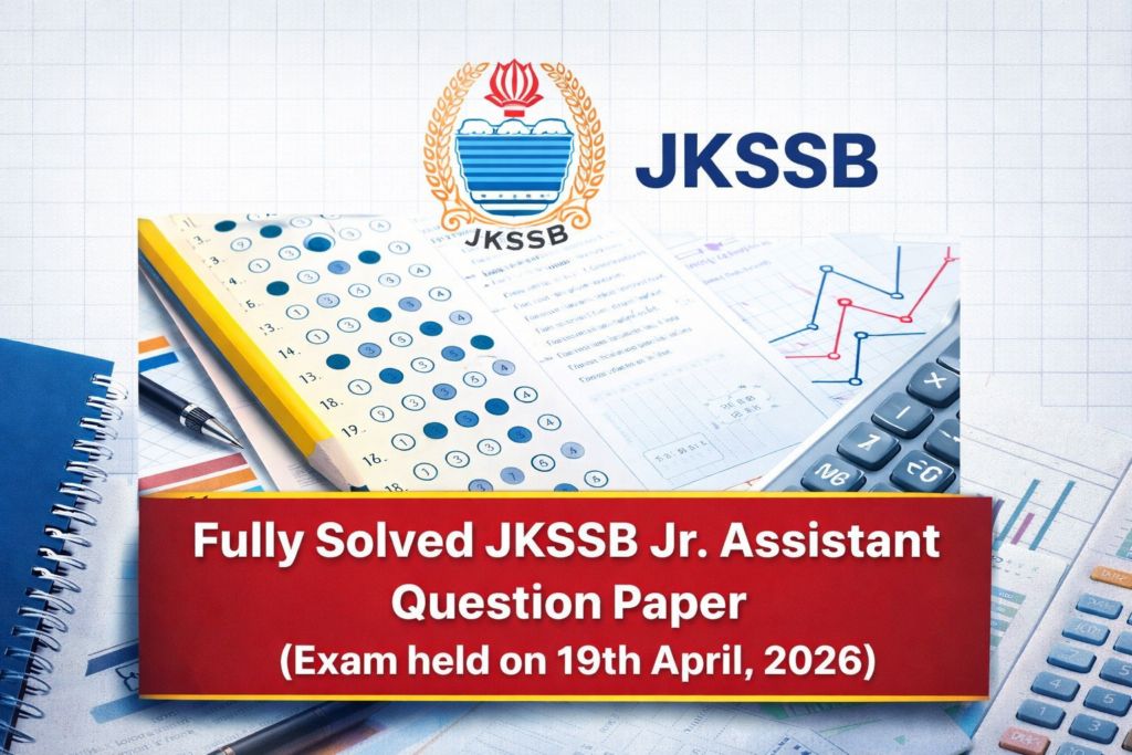 JKSSB Junior Assistant Question Paper 2026